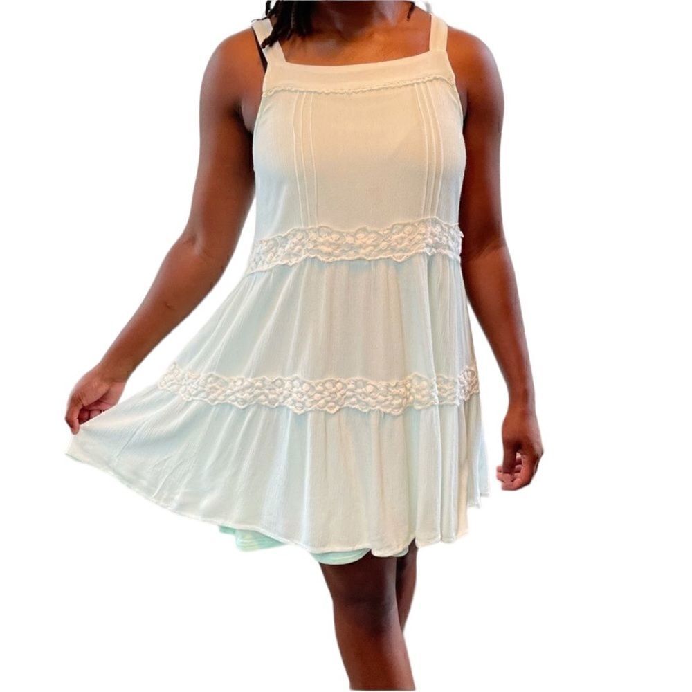Altar’d State Mint Green Seafoam Crochet Lace Dress